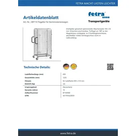 FETRA Kommissionierwagen 200 kg