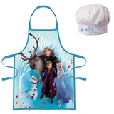 Sorrisini Kinderschürze Kochmütze für Kinder, Mädchen Schürze, Kinderschürze Jungen, Verstellbare Kinderschürzen zum Backen, Malen, Kinder 3-8 Jahre Frozen - S