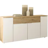 Deine Tante Emma 44-745-T2 Kommode BZ 5110 Sideboard mit 1 Schublade / 4 Türen Weiß/Artisan Eiche Nb. ca. 177 x 85 x 37 cm