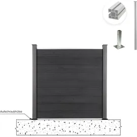 Home Deluxe Zaunpfosten 3,5 x 20 cm Edelstahl/Silber