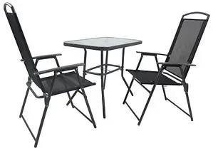 VCM my garden Sitzgruppe anthrazit Textilene, Metall, 3-teilig