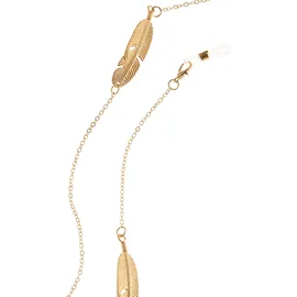 LASCANA Brillenkette LASCANA "Zartes Brillenband mit Federornament", Damen, gold (goldfarben), Tragebänder, Perfekt zu Brille oder Sonnenbrille oder als Maskenkette