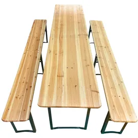 Svita Bierzeltgarnitur 3-tlg. Tisch 220 x 50 cm Natur