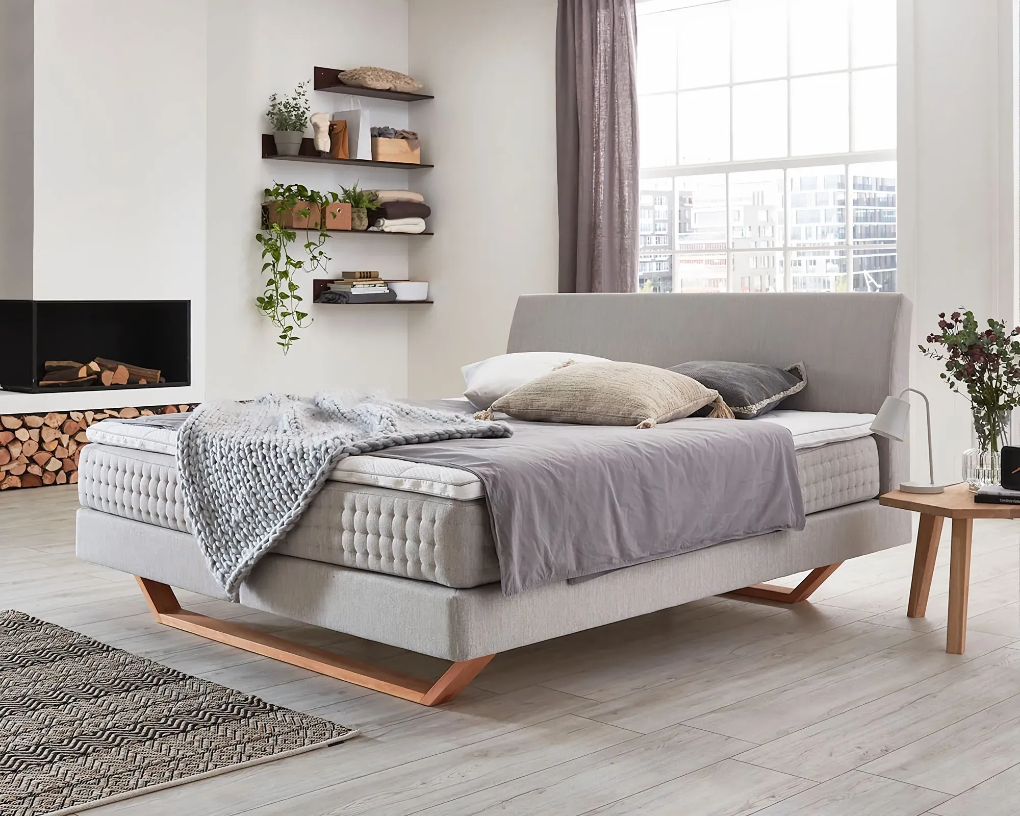 Kamjo »Scandi« Boxspringbett inkl. Topper 180x200 cm / H5/H5