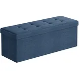 Songmics Sitzbank Truhenbank Mitternachtsblau 110 x 38 x 38 cm