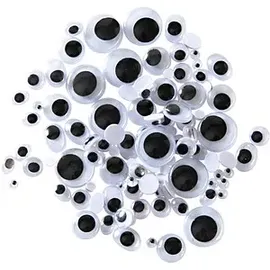 Folia Wackelaugen weiß sortiert 100 Stück