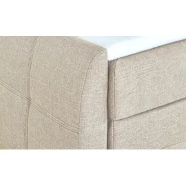 Sofa.de Boxspringbett mit Bettkasten ¦ beige ¦ Maße (cm): B: 200 H: 110