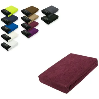 EXKLUSIV HEIMTEXTIL Spannbettlaken Frottee 120 x 200 cm Bordeaux