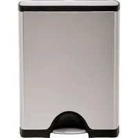 simplehuman Treteimer Doppelfach 46 l Silber
