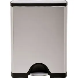 simplehuman Treteimer Doppelfach 46 l Silber