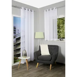 Gardine HOME WOHNIDEEN "DOLLY", weiß, B:140cm H:225cm, Voile, Polyester, Gardinen, Gardine, transparent