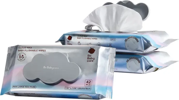 Bc Babycare Einweg-Feuchttücher für die Toilette, 3 × 42 = 126 Tücher