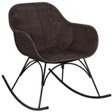 DAHEIM Schaukelstuhl Florenze Rattan & Geflecht Braun Dunkelbraun