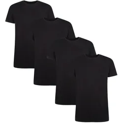 Bamboo basics Herren T-Shirt RUBEN, 4er Pack - Unterhemd, Rundhals, Single Jersey Schwarz 2XL
