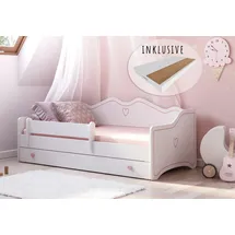 Kids Collective Kinderbett Prinzessin 80 x 180 cm Holz rosa-weiß