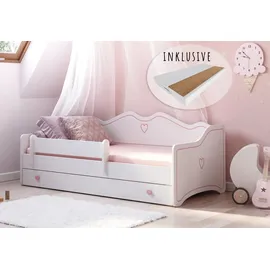 Kids Collective Kinderbett Prinzessin 80 x 180 cm Holz rosa-weiß