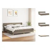 vidaXL Boxspringbett mit Matratze Taupe 200x200 cm Stoff