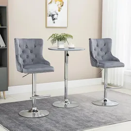 Homcom Barhocker-Set-46L x 55B x 123H cm-Grau+Silber | Gr.: onesize