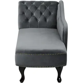 Beliani Chaiselongue Samtstoff Grau