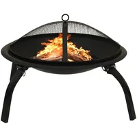 vidaXL 2-in-1 Feuerstelle und Grill mit Schürhaken 56x56x49 cm Stahl