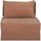 miliboo Schlafsessel aus terracotta Stoff mit Samteffekt 1-Sitzer VICTOR