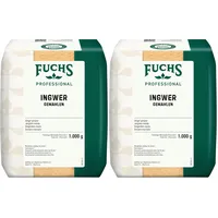 Fuchs Professional - Ingwer gemahlen | Scharfes Gewürz für Curry-Gerichte und Chutneys | Profi-Qualität für Großverbraucher und Gastronomie | 1 kg im recyclebaren Beutel (Packung mit 2)
