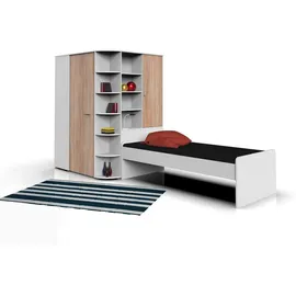 WIMEX Eckkleiderschrank Joker weiß/struktureichefarben hell