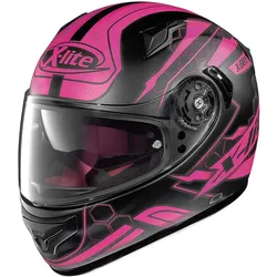 X-Lite X-661 Honeycomb N-Com Helm, schwarz-pink, Größe 2XS für Männer