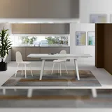 Stones Dylan - Ausziehbarer Tisch (140/200 x 80 cm) aus weißer Keramik