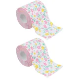 NUOBESTY 2 Brötchen Neuartiger Toilettenpapier Lustiges Blumen- Toilettenpapier Rollen Farbig Bedruckt