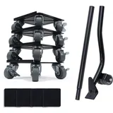 HOTOOLME 4er Möbeltransport-Set Möbelroller Max. Tragfähigkeit 1300kg Möbelrollen Kohlenstoffstahl mit 4-PP-Rädern Transportroller für Schwere Möbel Werkstatt