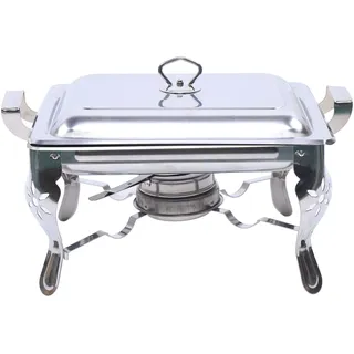 Xigner 6L Speisewärmer Edelstahl Buffetwärmer Chafing Dish Warmhaltebehälter, Spülmaschinenfest mit Deckelgriff für Küche, Cafeteria, Party 21x26x26cm