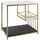 Costway - 3 Ebenen Marmoroptik, Couchtisch Holz Mit Goldfarbenem Metallgestell, Dekotisch Modern, Für Wohnzimmer Und Schlafzimmer, Weiss Und Schwarz, 60 X 40 X 60,5cm