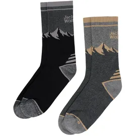 Jack Wolfskin Mount Multi Sock CL C Wandersocken 3er Pack Black/Grey 35-37