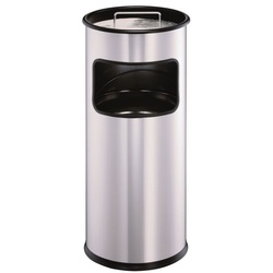 Durable Stand-Papierkorb mit Ascher silber, 62 cm