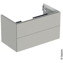 Geberit Waschtischunterschrank 2 Schubladen 88,8 x 50,4 x 47 cm Greige Matt