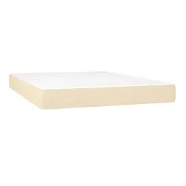 vidaXL Boxspringbett mit Matratze & LED Creme 140x200 cm Stoff