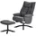 Femo Relaxsessel FM-4206 Mikrofaser 86 x 113 x 88 cm Grau/Schwarz mit Hocker