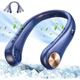 Blattloser Nackenventilator, Wiederaufladbar Und Größenverstellbar, 2022 Cm Nackenventilator Mit Komfortablem Silikonband, 5 Geschwindigkeitsstufen, 3600 Mah Tragbarer Usb-ventilator Für Damen/herren