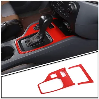 DIYUCAR ABS-Kunststoff, Auto-Innen-Mittelkonsole, Schaltblende, Verkleidung für Ford Ranger Wildtrak 2015–2021, Autozubehör (rot)