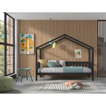 Vipack Hausbett Dallas 90 x 200 cm Kiefer massiv grau