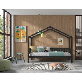 Vipack Hausbett Dallas 90 x 200 cm Kiefer massiv grau