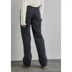 Gerade Jeans STREET ONE, Damen, Gr. 27, Länge 32, schwarz net wash, Jeans, 88% Baumwolle, 10% Polyester, 2% Elasthan, unifarben, casual, lang, Jeans, High Waist