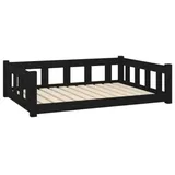 vidaXL Hundebett Schwarz 105,5x75,5x28 cm Massivholz Kiefer