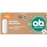 o.b. Organic Super, Bio Tampons für starke Tage aus 100 Prozent Bio Baumwolle für zuverlässigen & natürlichen Schutz (1 x 16 Stück)