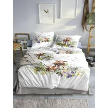 IRISETTE Wave 8767 Kühe Alpen mehrfarbig 135 x 200 cm + 2 x 80 x 80 cm