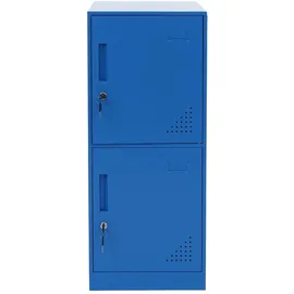 Mendler Spind HWC-P63, Schließfach Wertfachschrank Schließfachschrank 2 Türen, 90x38x45cm Stahl ~ blau