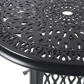 Beliani Ancona Gartentisch Ø 90 x 72 cm Schwarz/Beige