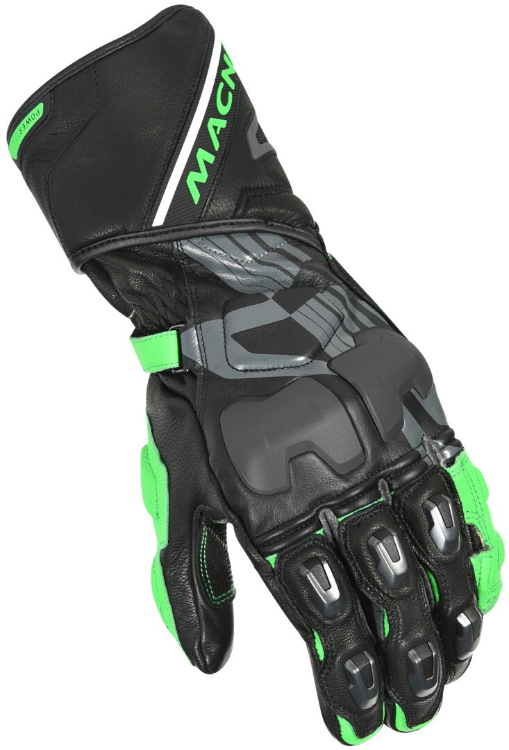 Macna Powertrack Motorfiets handschoenen, zwart-groen, L