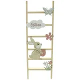 Dekoleidenschaft Dekoleiter Ostern aus Holz & MDF, 45 cm hoch, Osterdeko, Holzleiter mit Osterhase, Deko Leiter